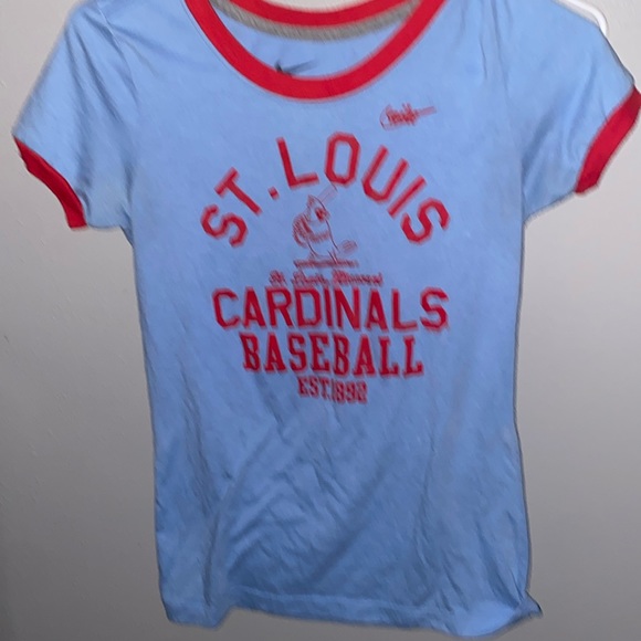 Nike Tops - St. Louis Cardinals Nike blue and red Ringer t shirt size small